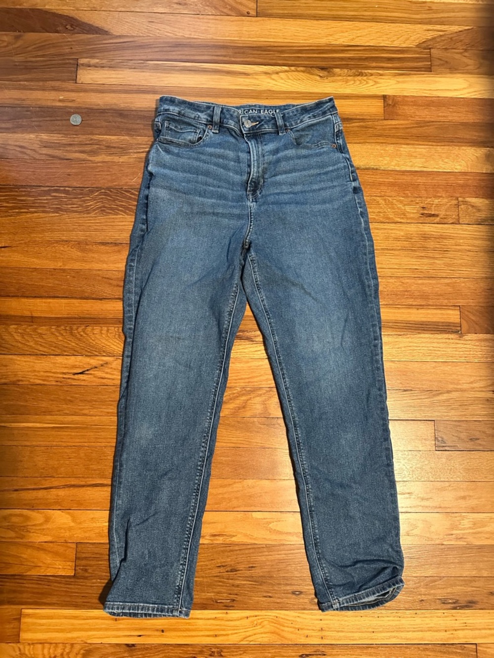 American Eagle High-Rise Straight Jeans - Blue